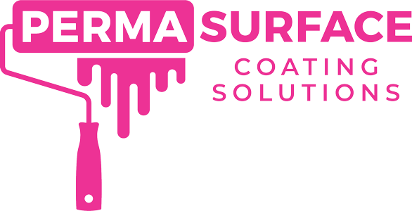 Pink paint roller logo, "Perma Surface Coating Solutions".